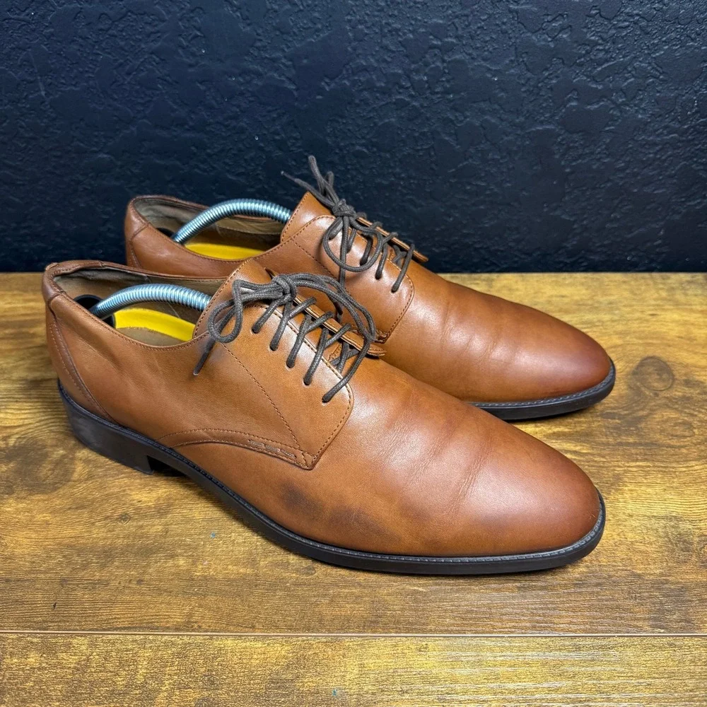 Cole Haan Hawthorne Zerogrand C30489 British Tan Leather Derby Shoes Mens 10M